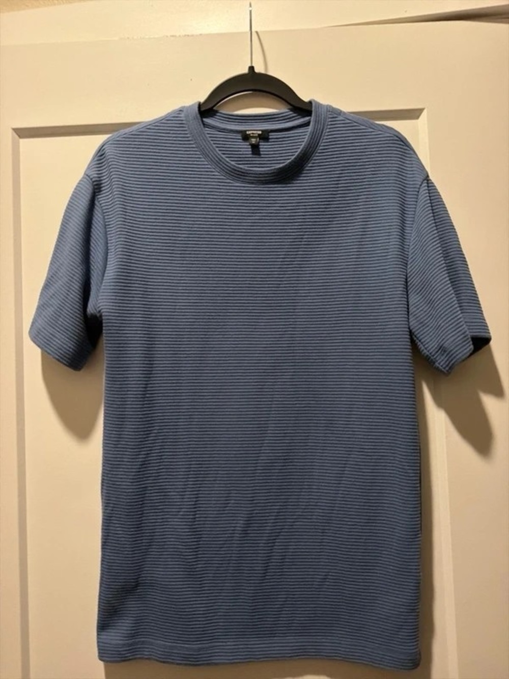 Men's Ribbed Short Sleeve Crew Shirt - Light Blue